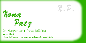 nona patz business card